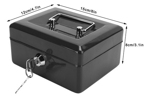 6in Mini Caixa De Dinheiro Portátil Lockable Segurança Dinhe - Imagem 7