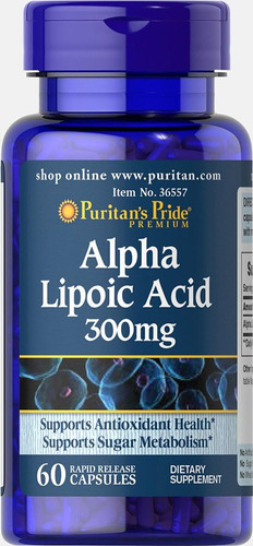Puritans Pride Ácido Alfa Lipóico 300 Mg Cápsulas, 60 Conta