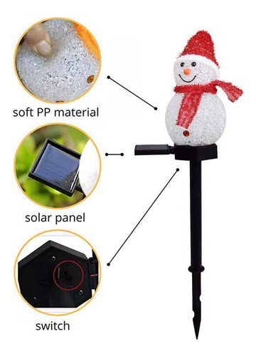 Novo Boneco De Neve De Natal Com Luz Solar, Jardim Ao Ar - Imagem 5