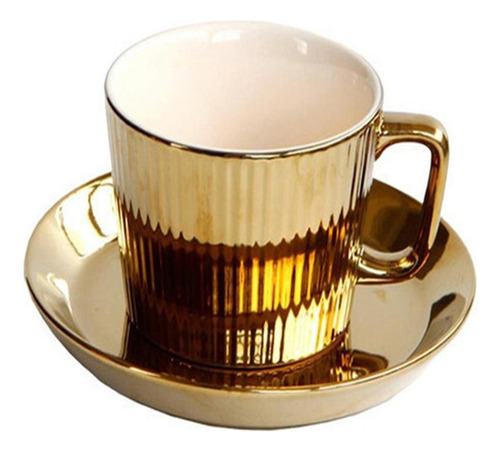 Conjunto De Xícara E Pires De Chá/café De Luxo Dourado - Imagem 7