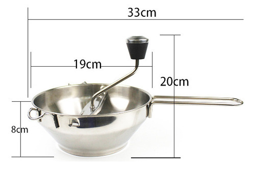 Qi1 Passa Verduras Em Aço Inox Com 3 Discos 20cm. - Imagem 3