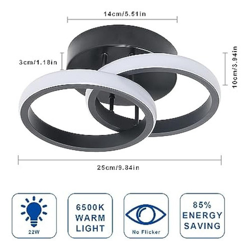 Luminária Pendente Moderna, Quarto, Luz Led De 20 Cm - Imagem 12