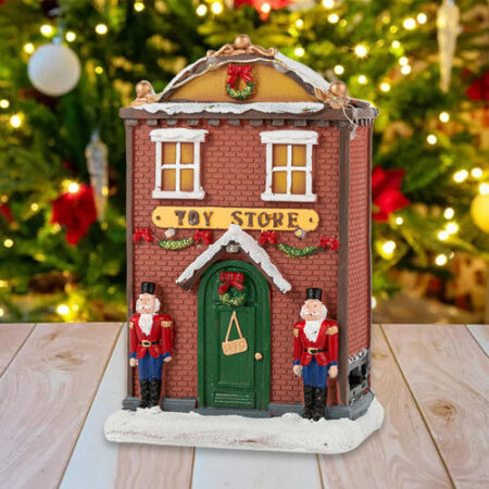 Musical Iluminado Natal Aldeia Casa Estatueta Decoração De - Imagem 24
