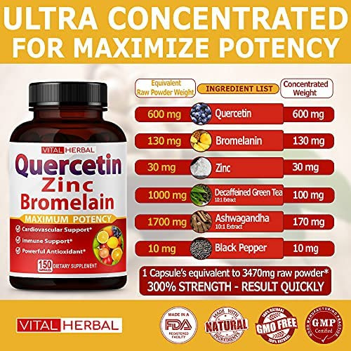 Quercetina De Pureza Premium 98% Com Cápsulas De Bromelaína - Imagem 2