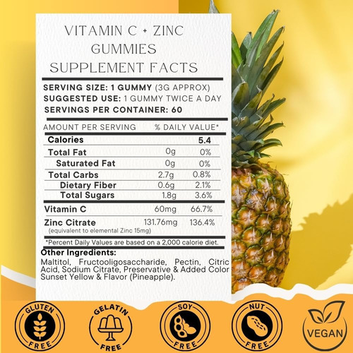 Sohm Adiciona Vida Às Vidas Gomas De Vitamina C Mcg + Zinco - Imagem 4