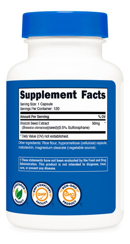 Suplemento Nutricost Sulforafano Glucosinolato (sgs) 120 Ca - Imagem 6