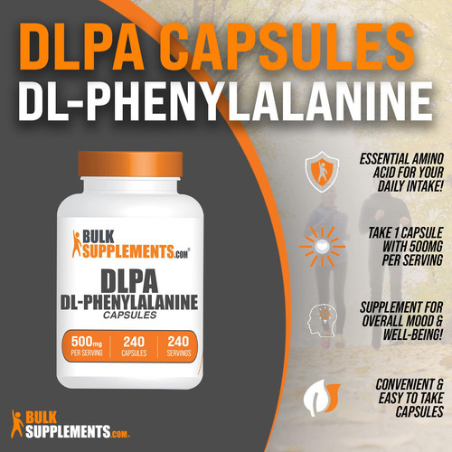 Suplemento Bulksupplements.com Dl-fenilalanina 500 Mg 240 Ca - Imagem 3