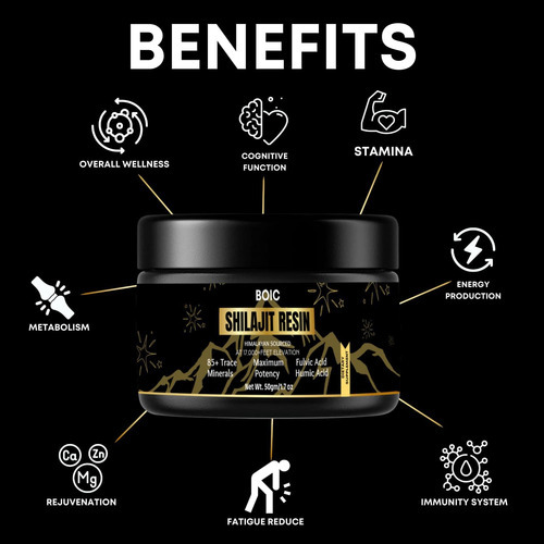 Resina Boic Pure Black Himalaya Shilajit Beneficia Energia E - Imagem 7