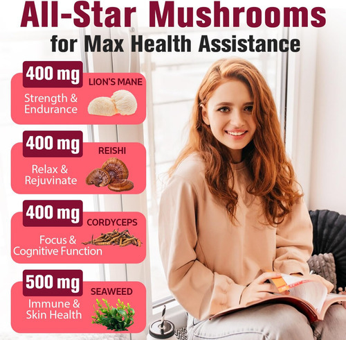 Complexo De Cogumelos Sublingual 4000 Mg, Suplemento De Cogu - Imagem 3