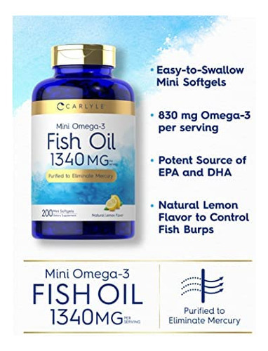Carlyle Mini Cápsulas Softgel De Óleo De Peixe 1340mg | 200 - Imagem 3