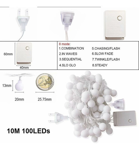 Varal Pisca Led 100 Bolas 10m Colorido Decoração Festa - Imagem 7