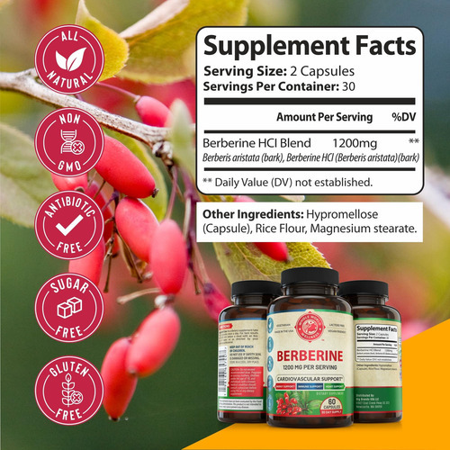 Suplemento De Berberina - Berberina Premium 1200mg Por Porçã - Imagem 5
