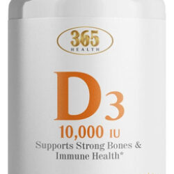 365 Health Vitamin D 250mcg, D3 Colecalciferol Para Suporte