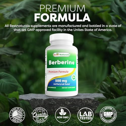 Best Naturals Berberine 500mg 120 Cápsulas - Suporta Função - Imagem 5
