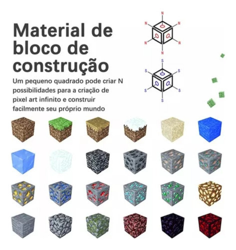 Novo T Conjunto De Blocos Magnéticos Minecraft Construção - Imagem 5