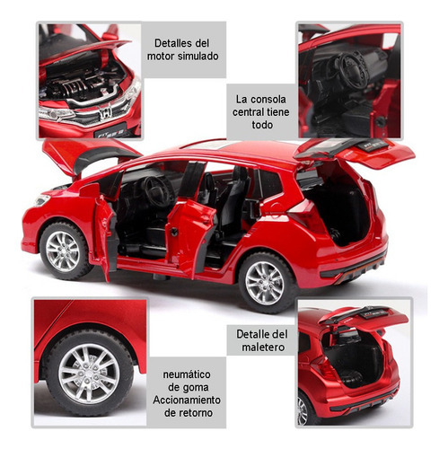 Honda Fit Gk5 Miniatura Metal Carros Com Luzes E Som 1/32 - Imagem 5