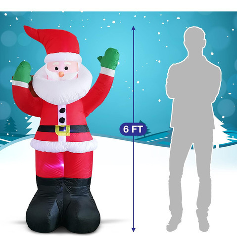 Decoração De Natal De Papai Noel Inflável De Led Gigante De - Imagem 7