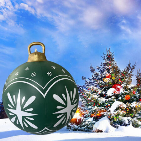 Enfeites De Bola Decorados De Natal Infláveis De Pvc Grandes - Imagem 7