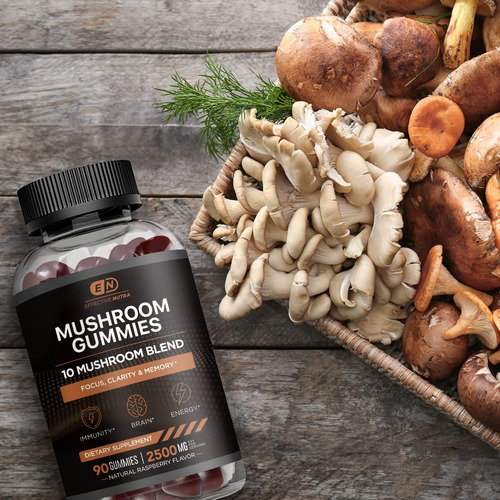 Effective Nutra Mushroom Gummies 10 Blend - Complexo De Cogu - Imagem 7
