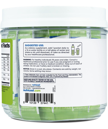 Complexo Eletrolítico Nutricost Sabor Maçã Verde 40x20ml - Imagem 5
