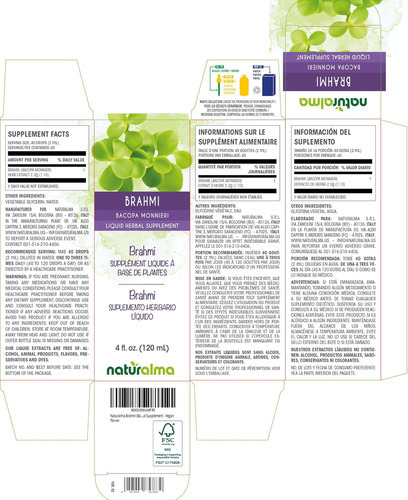 Naturalma Brahmi (bacopa Monnieri) Erva Tintura Sem Álcool - - Imagem 2