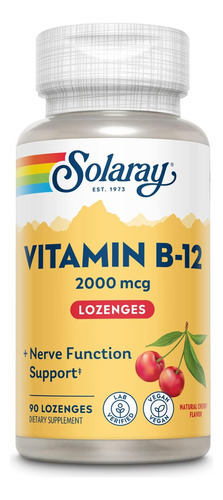 Vitamina B-12 Marca Solaray, 2000 Mcg, 90 Comprimidos