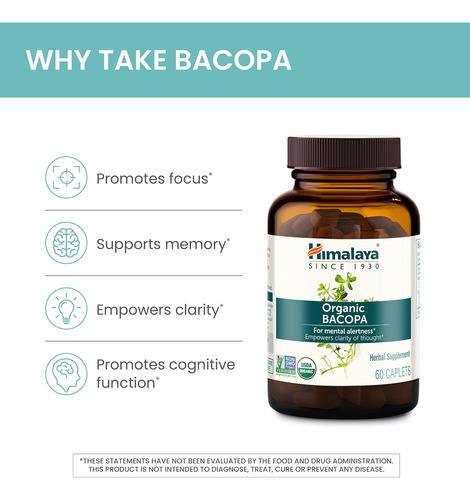 Himalaia Bacopa Organic Monnieri Suplemento De Ervas Nootróp - Imagem 5