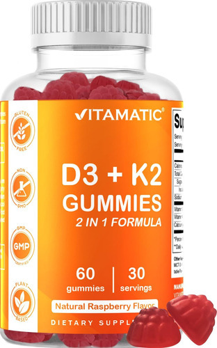 Gomas Vitamínicas De Vitamina D3 K2 - Contagem De 60 - Supor