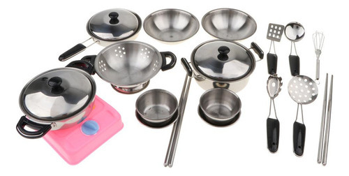 20 Peças De Aço Inoxidável Conjunto Panelas Cozinha