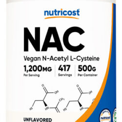 Suplemento Nutricost N-acetil L-cisteína (nac) Em Pó 500g