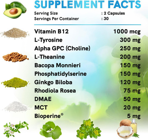 Suplementos Cerebrais Nootrópicos 11 Em 1: Suplemento De Mem - Imagem 4