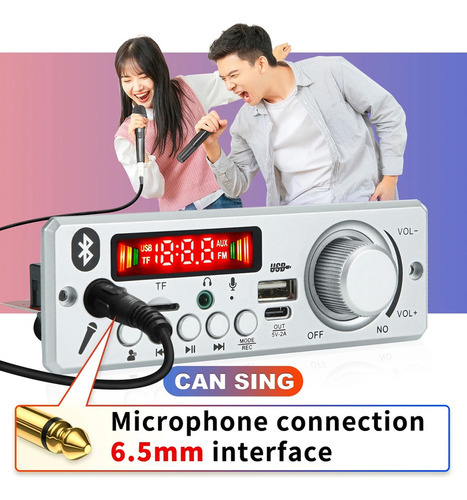 Placa Decodificadora Mp3 Wav, Amplificador De 80w, Microfon - Imagem 5