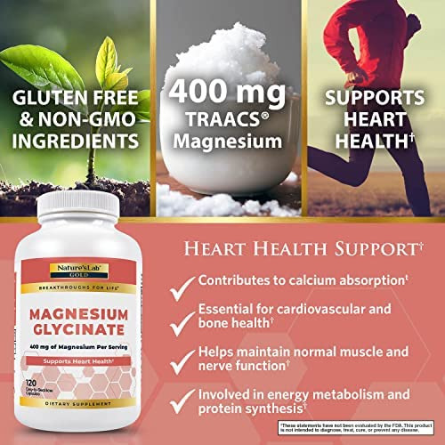 Natures Lab Gold Magnésio Glicinato 400 Mg - Suporta Saúde - Imagem 3