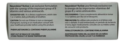 Neurobion Active 30 Comprimidos Suplementos Dietéticos De Ác - Imagem 3