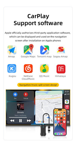 Streaming Box Automotivo Carro Multimídia Carplay ParaiPhone - Imagem 7