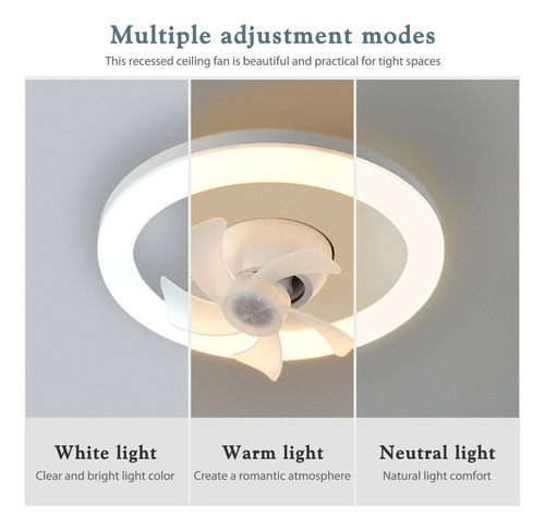 1 Luz De Ventilador De Teto Oscilante De 360° Com Controle - Imagem 5