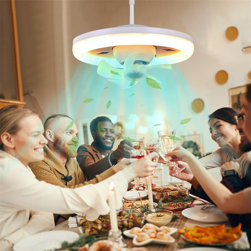 Rotação De 360° Com Luz Led De Ventilador De Teto Com Contro - Imagem 9