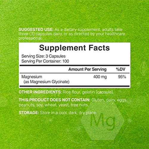 Glicinato De Magnésio 400mg | Magnésio Elemental - 300 Cápsu - Imagem 2