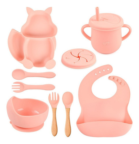 Conjunto De Talheres De Silicone Baby Squirrel De 9 Peças - Imagem 2