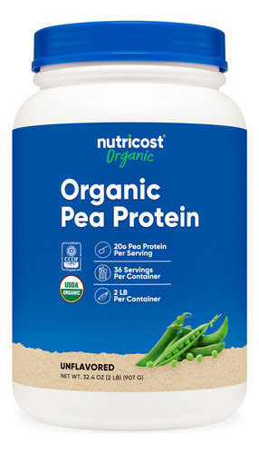 Proteína De Ervilha Em Pó Nutricost Organic 907g Sem Sabor