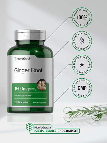 Cápsulas De Raiz De Gengibre Horbäach 1500 Mg | 150 Comprimi - Imagem 6