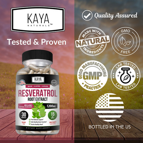 Kaya Naturals - Cápsulas De Resveratrol - Suplemento Antienv - Imagem 4