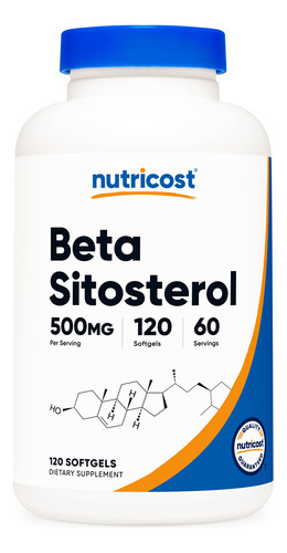 Suplemento Nutricost Beta Sitosterol 500 Mg 120 Cápsulas Gel