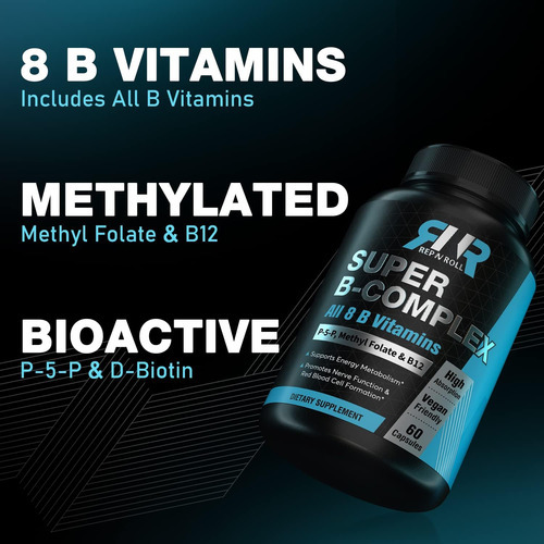 Complexo Rep N Roll Super B, 8 Vitaminas B Bioativas, Com Me - Imagem 3