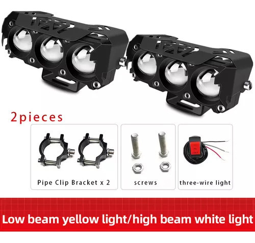 Par De Faróis De Lupa, Holofote Led, Luz Auxiliar Para Motoc - Imagem 5