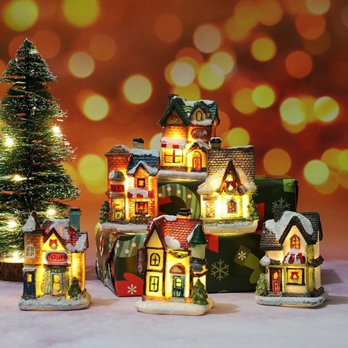 Decoração De Natal Light Miniature House Village 3x - Imagem 5
