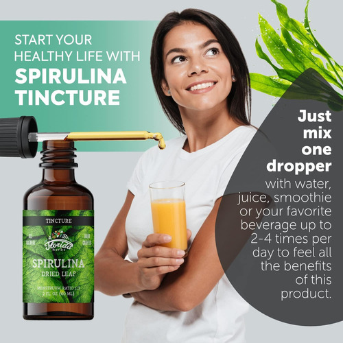 Florida Herbs Tintura De Spirulina, Extrato Orgânico De Spir - Imagem 4