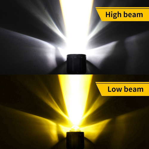 2x Lâmpadas De Projetor Led H4 De Duas Cores Brancas Amarela - Imagem 3