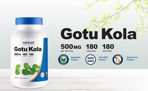 Suplemento Nutricost Gotu Kola 500mg 180 Cápsulas - Imagem 4