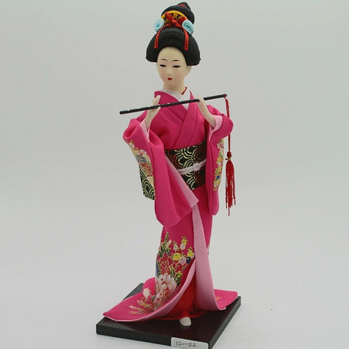 12 Figura De Boneca De Gueixa Japonesa Quimono Japonês - Imagem 3